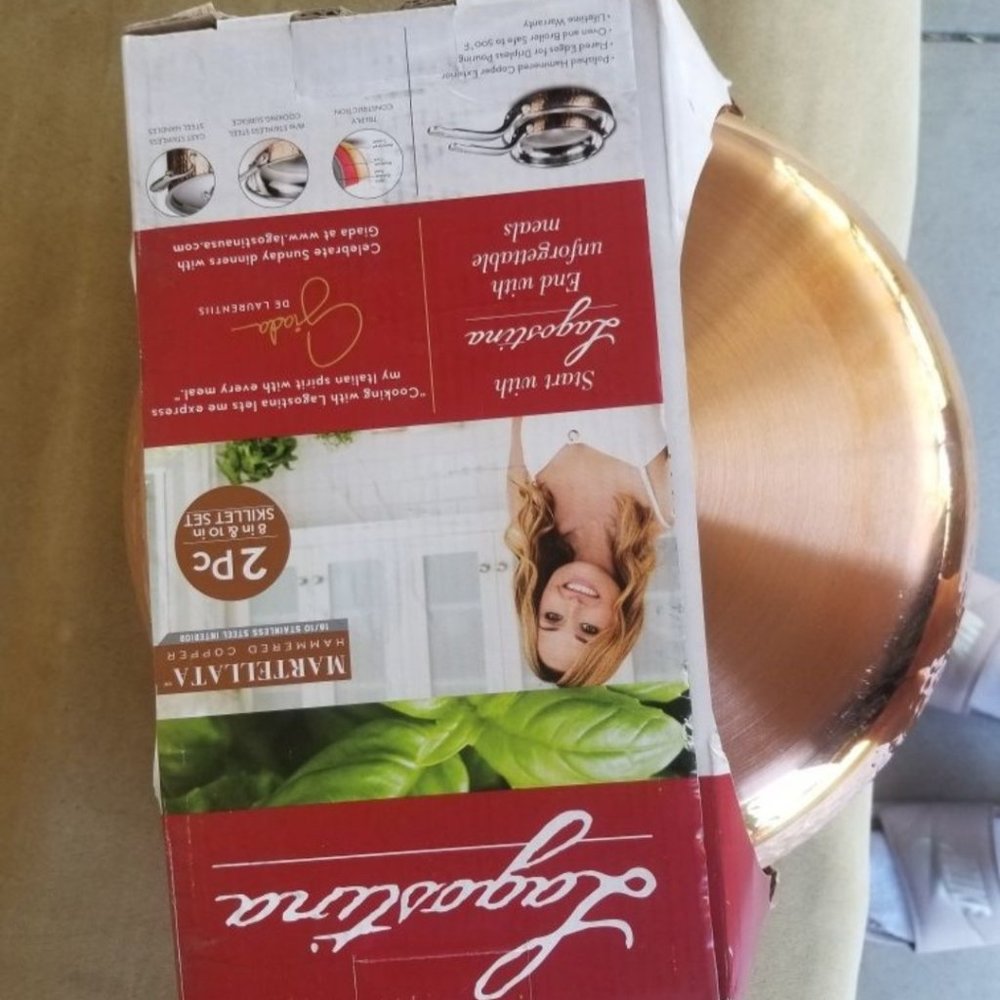 Lagoatina copper skillet set